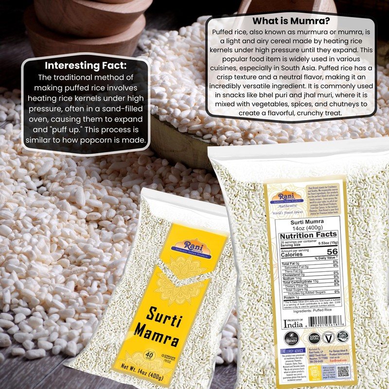 Rani Surti (Surati) (Puffed Rice) 14oz (400g) ~ All Natural