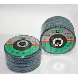 HKB 50100 Flap Disc Grain 120, 125 x 22 mm, Blue, Zircon, Pack of 20 for Stainless Steel, Metal, INOX, for Flex and Angle Grinders, Pack of 20