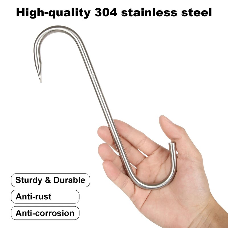 LANIAKEA 10PCS Meat Hook, 8.66'' Stainless Steel Meat Hooks Meat