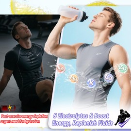 Deepure 5 Elements Electrolytes Hydration Drink Powder - Potassium & Sodium with Sugar Free Mix for Rapid Rehydration Plus Magnesium L-Threonate Supporting Sports Recharge Revitalize Energy 15 Sticks