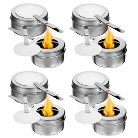 8 Pcs Stainless Steel Fuel Holder, Chafing Wick Fuel Holder with Cover, Buffet Warmer Warming Trays Perfect for Chafing Dish, Buffet, Barbecue, Parties