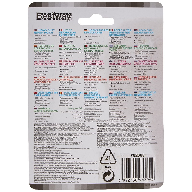 Bestway Heavy Duty Inflatables Repair Patch for Lilo's and Pool