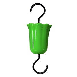 JDYYICZ Ant Moat for Hummingbird and Oriole Feeders, Red Flower Hummingbird Feeder Ant Guard, Hummingbird Feeder Accessory Hooks, Made of Durable Plastic, Metal & Rustproof S Hooks, (Green)