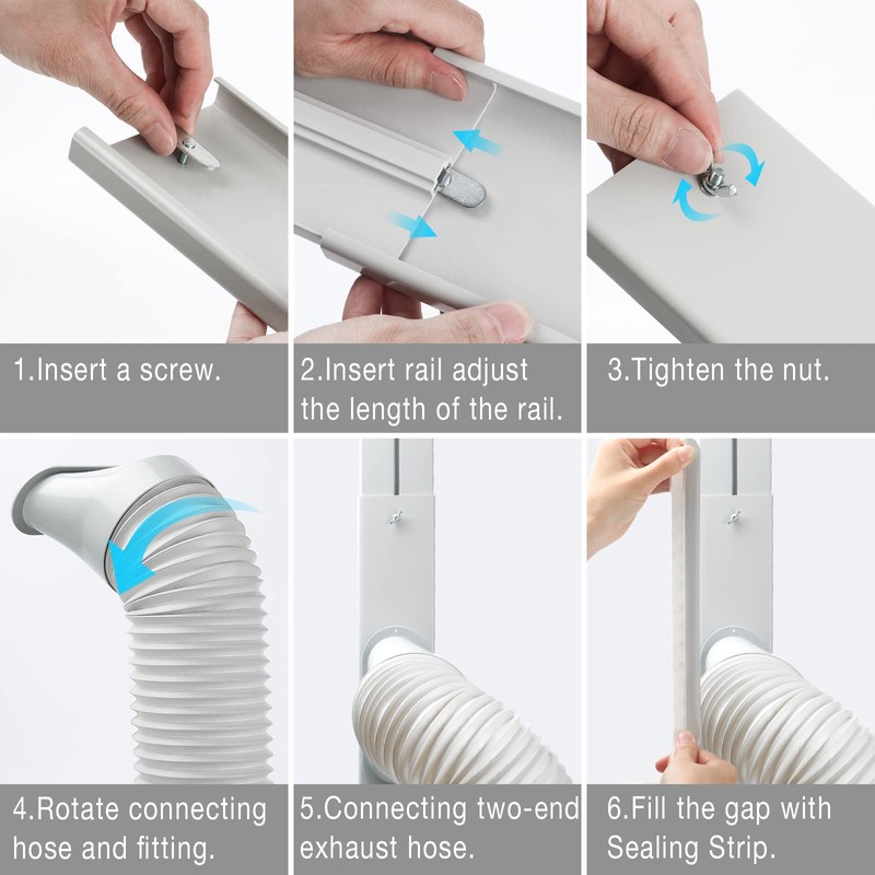 HOXHA Air Conditioner Window Vent Kit Universal Adjustable Window Kit