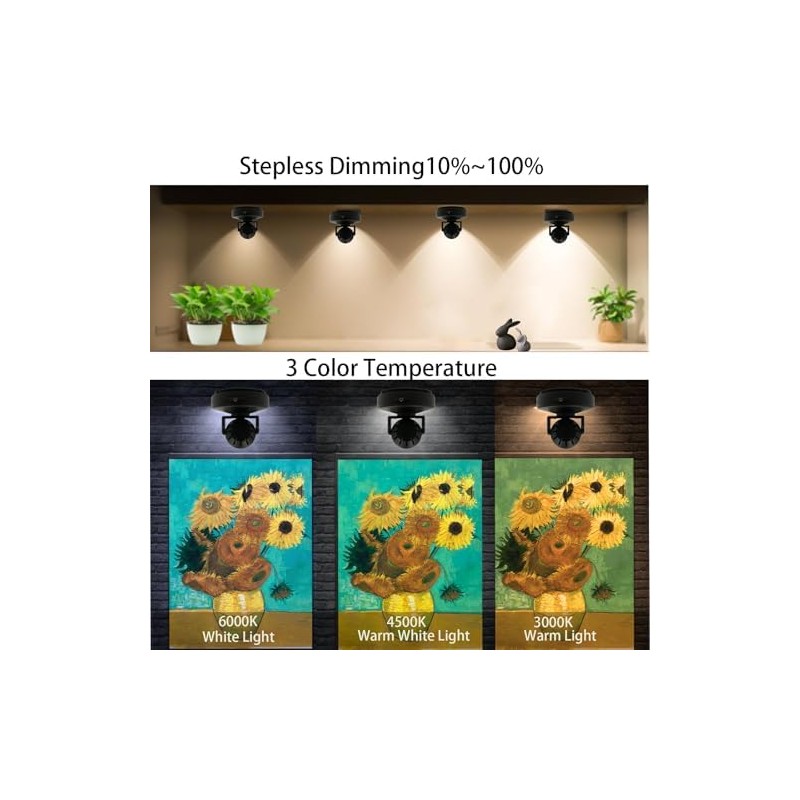 Wireless LED Spotlight 2 Pack, Rechargeable Uplights Battery Powered Picture