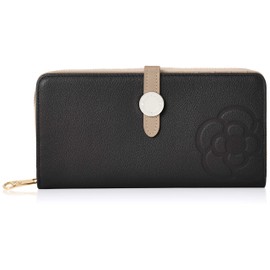 Craisus Round Long Wallet, Blanc, Black