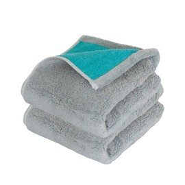 Bath Towel Imabari Large Size Set of 2 Thick Large Size Made in Japan 70 x 130 cm 100% Cotton Reversible (Small Bath Towel, Gray x Turquoise)