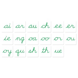 Montessori Phonogram Movable Alphabet: Key Sounds of English (Cursive)