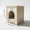 Solid Cedar Wood Indoor Pet House with Removable Cushion for