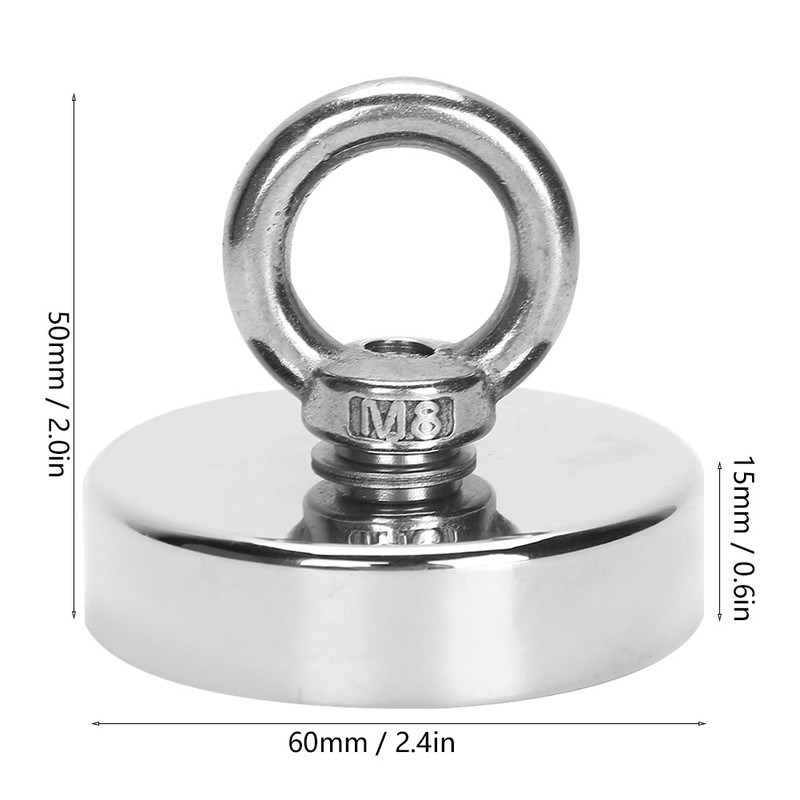 Strong Powerful Round Salvage Fishing Magnet with 20m Rope Kit