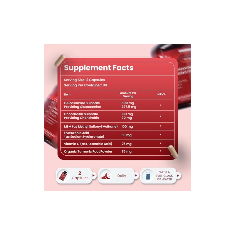 Glucosamine Sulfate & Chondroitin Complex with MSM, Turmeric, Hyaluronic Acid