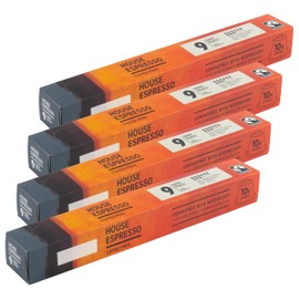 40 x House Espresso Coffee Pod Capsules, Dark Roast, Strength 9, 100% Arabica Beans, Aluminium, Compatible with Nespresso®