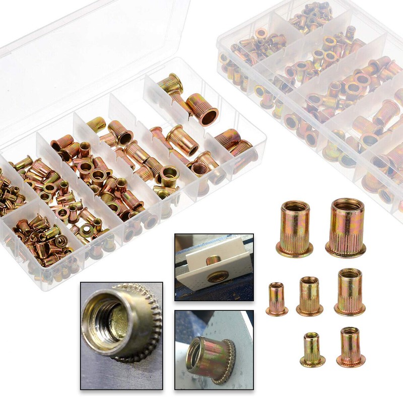 Trimming Shop Flat Head Flange Rivet Nuts Threaded Inserts Anchoring