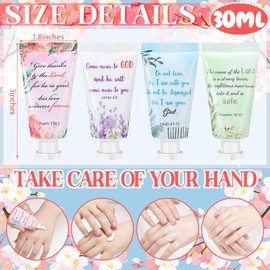 Landhoow 24 Pack Christian Hand Cream Bulk For Women Christian Gifts for Church Bible Travel Hand Lotion Gifts Set for Cracked Hands Bible Verse Hand Cream Gifts for Homeless Christmas Mother's Day