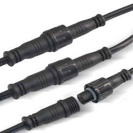 NEWNEWLIU 3 Wire Waterproof Connector,22AWG 3 Pin Electrical Connector,11.8in/30cm Wire Waterproof Male Female Connector for Car, Truck, Boat,Indoor/Outdoor LED Strip Lights(3Pairs Black)
