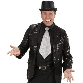 Lurex Tie withElastic - Silver Accessory for Fancy Dress