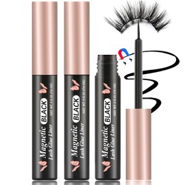 HSKIE 3 Tubes Magnetic Eyeliner for Magnetic Eyelashes Magnetic Eyelashes Glue （Rose Pack 2）