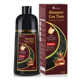 Shampoo Con Aceite De Argán Tinte Cubre Canas-marrón Oscuro                                                                                           