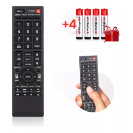 Toshiba Control Remoto Compatible Con Pantalla Toshiba Smart Tv Lcd Hdtv Incluye 4 Pilas AAA Divitech®