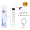 Pack of 4 Syringes, 60 ml, Plastic Syringe with Hose,