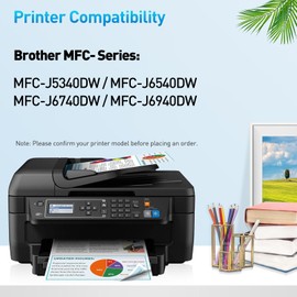 CLYWENSS Compatible LC402XL Ink Cartridges Replacement for Brother LC402XL LC402 XL LC402 Ink High Yield for MFC-J5340DW MFC-J6540DW MFC-J6740DW MFC-J6940DW Printer (2BK/C/M/Y, 5-Pack)