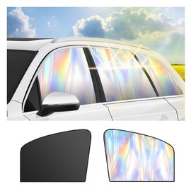 2PCS Holographic Front Car Window Shades,Magnetic Car Window Covers for Blocking Sunlight to Lower The Temperature Inside The Cars,99.8% Blackout Sun Shade for Taking a Lunch Break (Front Window)