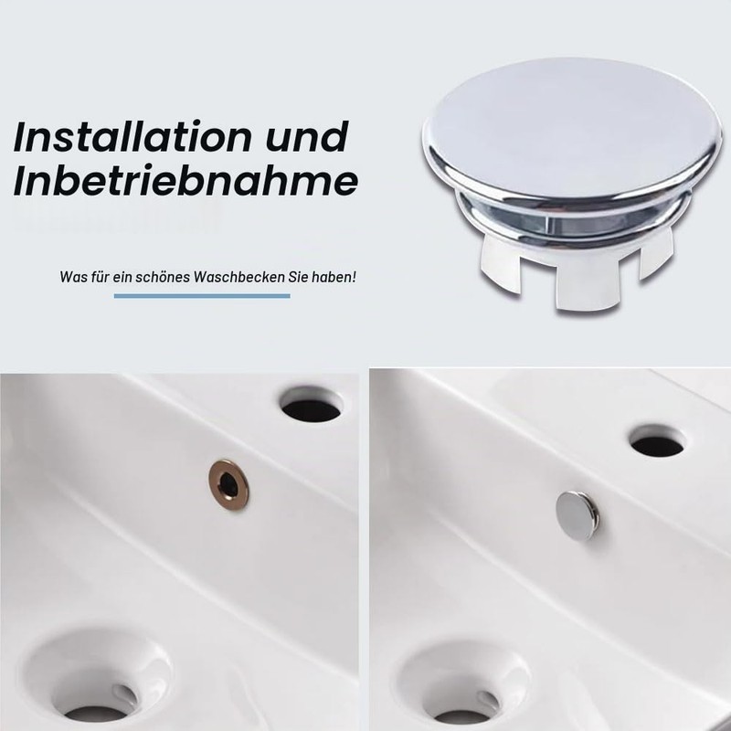 Sink Overflow Cover, Pack of 4 Sink Overflow Rings, Round