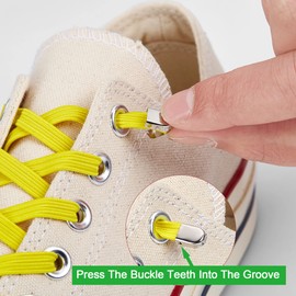 No Tie Elastic Shoe Laces-Elastic Shoelaces for Adults and Kids-Elastic No Tie Shoelaces, Number 007-golden, X-Large