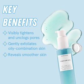 HERBIVORE Aquarius BHA + Blue Tansy Clarity Cleanser – Deep Cleansing, Gentle Exfoliation for Oily-Combination Skin, Vegan, 4 oz