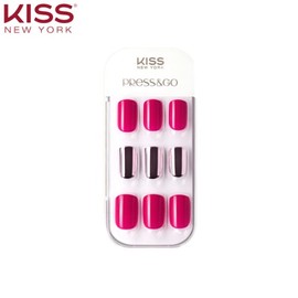 KISS NEW YORK Press&Go My Color Air Fit Gel Nail Tip 1ea [Autumn], Color:Scarlet