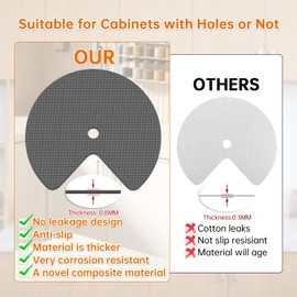 Lconvicely 2 Pack 26In Lazy Susan Shelf Liner, Upgraded Composite Materials Circle Lazy Susan Liner for Kitchen Cabinets, Non Adhesive Liners Mats for Shelf Drawer Refrigerator Cupboard, Gray
