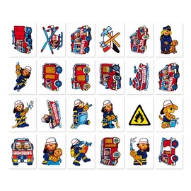 Lutz Mauder 47301 Pack of 24 Mini Temporary Tattoos for Children in Fire Department Design (Including Fire Engine / Fire Fighter) [German Language]