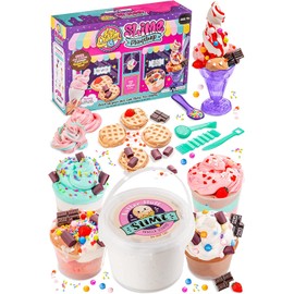 Original Stationery Ice Cream Slime Playshop, Fun Ice Cream Slime Kit to Make Slime Ice Cream Toys and Slime Waffle, Cool Ice Cream Toys for Kids