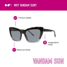 Scojo New York Vandam Sun Reading Sunglasses, Handmade Scratch Resistant Readers for Women and Men, Gold Dust - 2.00x