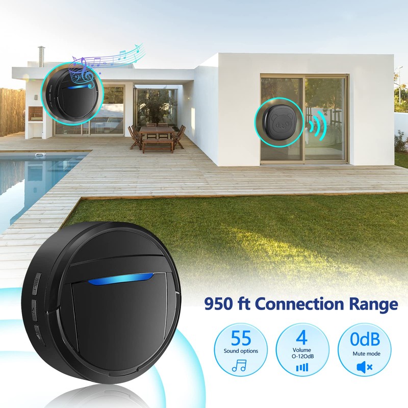 Whimsii Wireless Dog Doorbell, Ring Bell to Go Outside, IP55