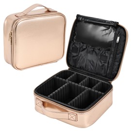 Cosmetic Bag Travel Make Up Bag Makeup Bag Organiser Make Up Bag Cosmetic Case Cosmetic Storage Bag for Women, Rose-Gold