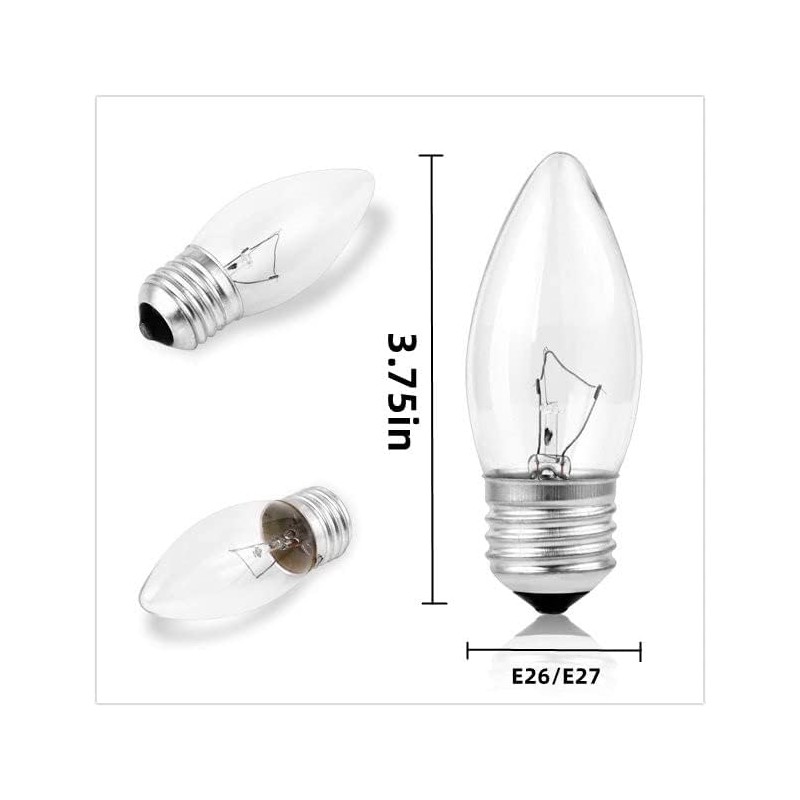 40W Incandescent Torpedo Tip Chandelier - ge Light Bulbs 40