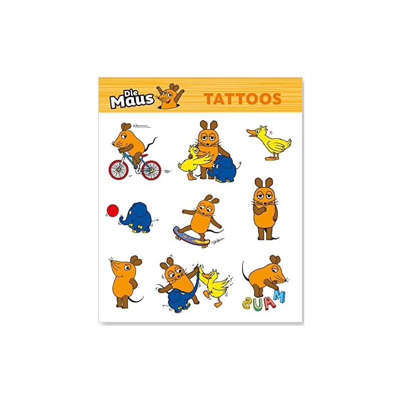 DH-Konzept 9 Tattoos "Die Sendung mit der Maus" for Children's