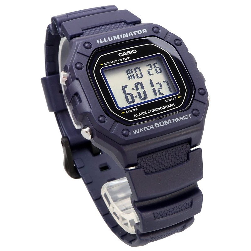 Casio Standard Digital W-218H-2A Wristwatch, Men's, Women's, Chippukashi, Petit Pla,