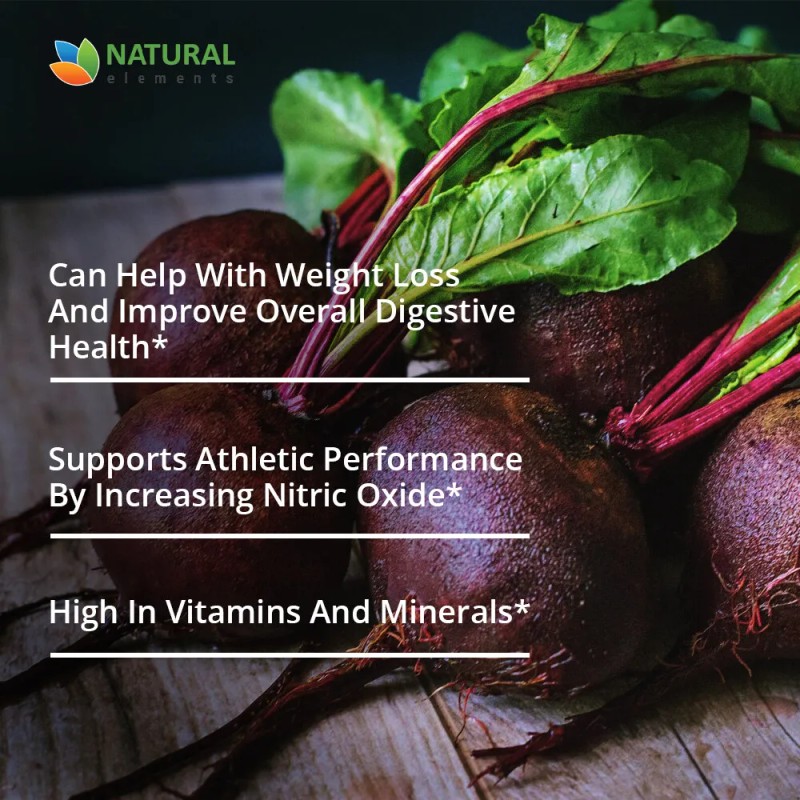 Natural Elements Beet Root Capsules - 1200mg per serving -