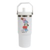 Termo Alto Acero Inoxidable Bts Peluches Kpop 900 Ml Blanco