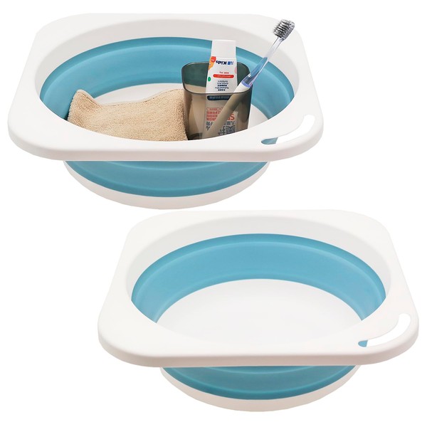 Collapsible Plastic Wash Basin 5L(1.4 Gallon), Kitchen Dishpan, Floding Small