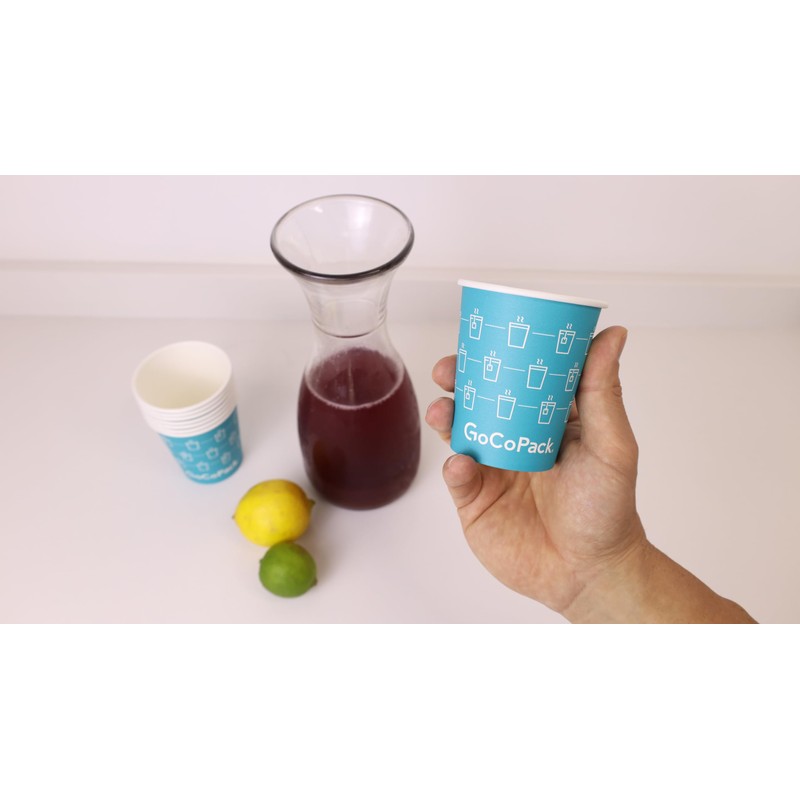 GoCoPack Paper Cups: Pack of 50-12oz (340ml) Disposable Single Wall