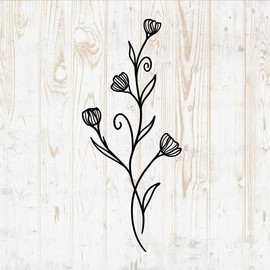 Flower Bouquets Wall Decals - Flower Bouquets Wall Stickers - Minimalistic Minimalist Floral Botanical Silhouette - Car Window Tumbler Laptop Water Bottle Bedroom Room Home Kitchen Décor DWSV12820