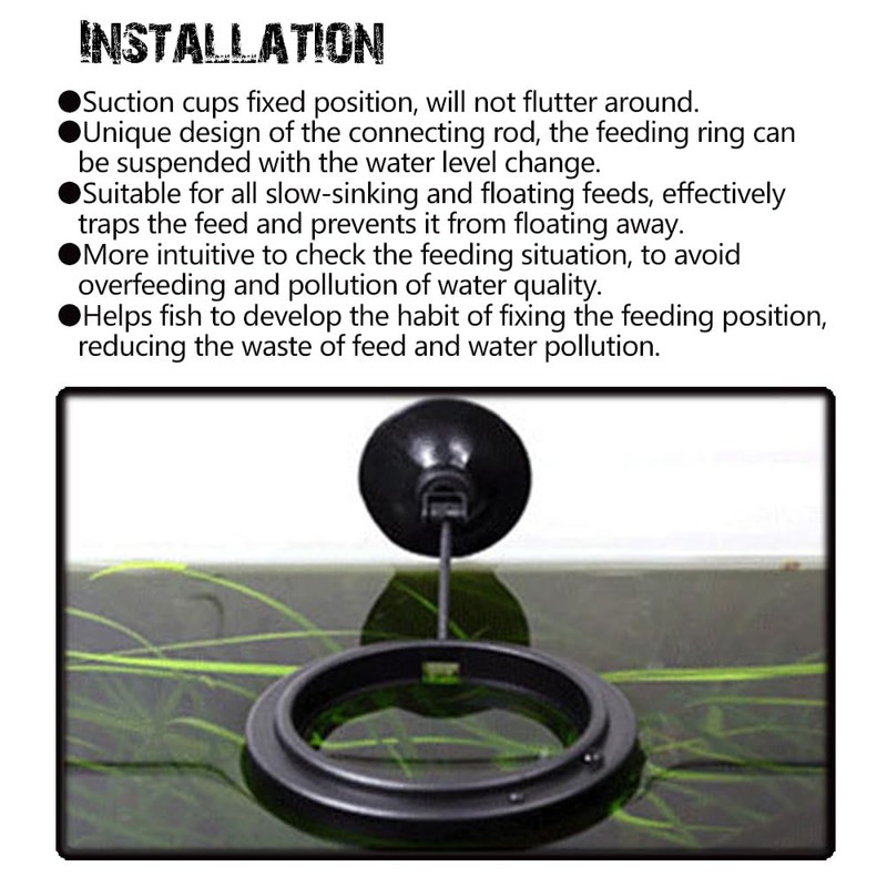 Fish Feeding Ring, Fish Safe Floating Food Feeder Circle Blue,