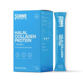 SUNNA SUPPLEMENTS Halal Collagen Protein Sachets 15 x 5g - Hydrolysed Bovine Collagen Peptides Skin, Hair, Nail Vitamins & Joint Support, Gluten-Free, Dairy-Free & Soy-Free Unflavored & Easy to Mix