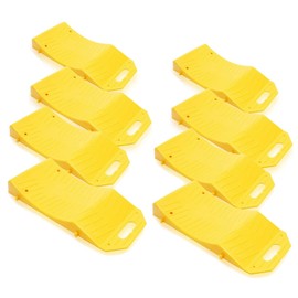 ZONETECH Tire Saver Ramps - Premium Quality Anti- Slip Design Portable Highly Visible Yellow Wheel Rest Vehicle Storage-Flat Spot and Flat Prevention (8 Pack)