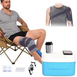 Ice Therapy Machine System for Knee After Surgery, Cold Therapy Machine Knee Replacement Recovery System, Cryotherapy Unit for Sports Injuries, Sprains, Reduce Swelling (Blue)