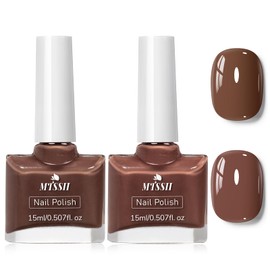 MTSSII Nude Brown Nail Polish Set 2 Pcs Large Volume Quick Drying Nail Polish, Fast Drying and Long Lasting Color Nail Art DIY Home Manicure Gift for Women