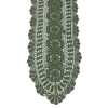 KEPSWET 100% Cotton Handmade Crochet Lace Oval Table Runner Olive
